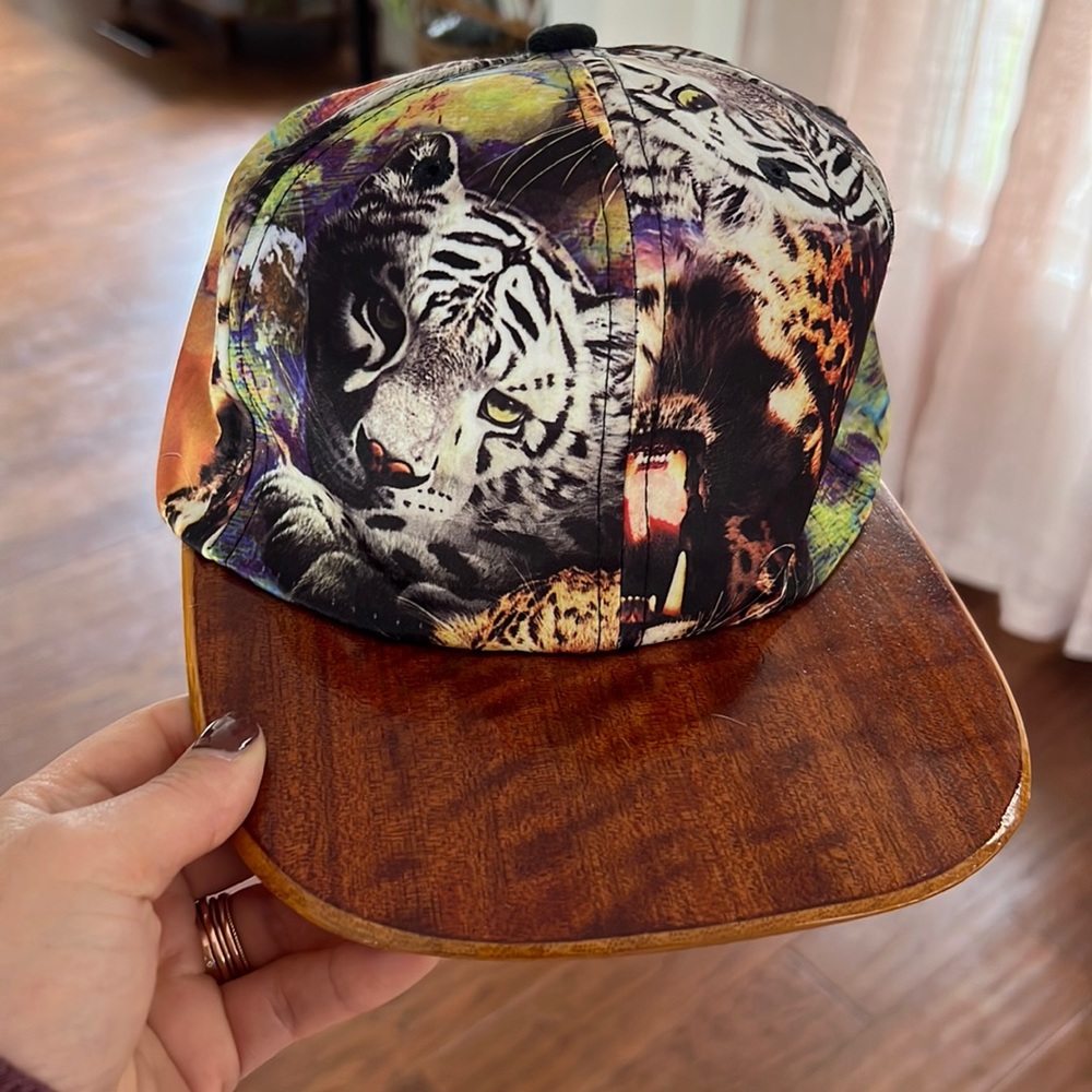 Unique White Tiger Hand Carved Snap Back